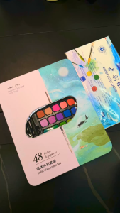 GIORGIONE Water Colour 48 Colors Solid Water Color Paint Set With Metal Iron Box Watercolor Painting Pocket Pigment 固体水彩套装