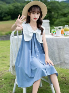 Princess Style Girls Dress Summer Casual Midi Skirt Sleeveless Butterfly Knot Casual Wear for Girls of All Ages