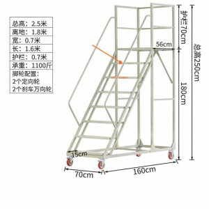 DANBIYIN | Mobile Warehouse Staircase Ladder