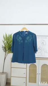 Áo kiểu thiết kế tinh tế thanh lịch với chất liệu Lụa ngọc trai và Chiffon mềm mại mát AN4L1251 Thời trang Thiều Hoa