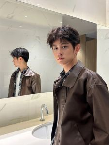 Café Brown Mermaid Leather Jacket Mens High-End Spring Autumn American Retro Pilot Motorcycle Clothing Loose Fit Casual Style