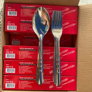 (1โหล 12 คู่) ช้อนส้อม สแตนเลสสตีล ตราFOFO ลายก้างปลา