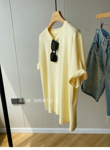 เสื้อยืดคอกลมแขนสั้นผ้าฝ้ายไผ่ลายดอกไม้พื้นฐานสำหรับผู้หญิงในช่วงฤดูร้อน เสื้อเชิ้ตทรงหลวมๆ ทรงพื้นฐาน