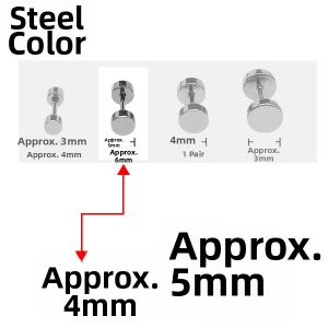 Black Titanium Steel Dumbbell Ear Studs for Sleeping Mens Fashion Jewelry Non-Allergenic Screw Back Earrings