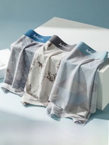 MiiOW | Mens Ice Silk Quick Dry Ultra Thin Boxer Shorts Breathable Comfortable Antibacterial Large Size Seamless Underwear Summer Heat