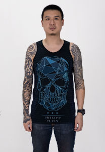 Tanktop/Singlet Pria/Wanita Dewasa|Olahraga/Pantai|Motif - Skull Navi