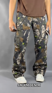 YSNGHT-Celana Baggy Loreng Cargo Gombrang Perbankin Skena Longgar Pria