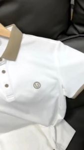 Aó thun Nam cộc tay cổ bẻ thêu họa tiết chữ U LCXA271