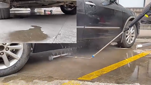 Universal Undercarriage Cleaner Power Under Car Washer 5000 psi High Pressure Water Broom with 4 Nozzles 2 Swivel Caster Wheels for Vehicle Road Cleaning