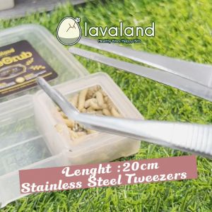 Lavaland - 20cm / 30cm Straight Curved Tip Tweezers - Stainless Steel - Feeding Pets - Reptile Feeding Tongs