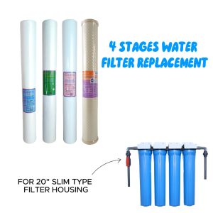 Water Filter Replacement 4 Stages 20" Slim Type Complete Set of Filters Different Set Up