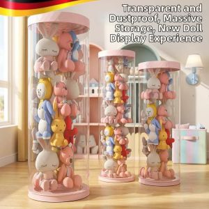 HUAZINIAO | Transparent Portable Storage Bucket For Dolls Zip And Snap Design