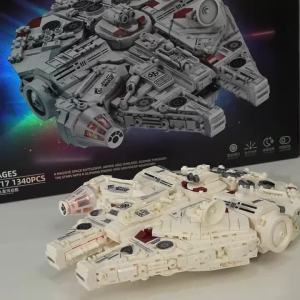 KAVOWORLD 1361pcs Space Battleship Building Blocks with LED Light Spaceship Bricks Model Collectible Spacecraft Construction Set