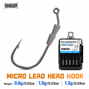 Kingdom 10pcs Hover Strolling Hooks 0.6g 1g 1.3g High Carbon Steel Jig Head Hook Bass Trout Fishing Tackle Accessories Hook