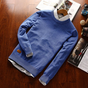 Autumn Clothing Pure Cotton Men Sweater K-style Silm round Neck Sweater Cotton Knitwear Teen Autumn Clothes Knitwear Menswear Clothing