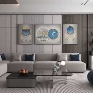 3 pcs set clock mural Wall clock mural for living room Decoration painting Wall decor design for wall