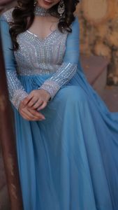 [PRE ORDER] {GOWN COLLECTION} SIZE:-MTO 2XL FABRIC : Star Georgette with Embroidery Beads Sequins-work~ Delivery Lead Time : 10 days