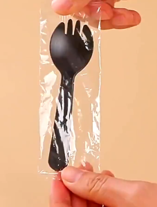 11.5*3cm Single Wrapped Disposable Fork Spoon Dessert Spoon Individually Packed Fruit Fork Birthday Cake Spoon