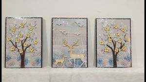 ️【3in1 】Lukisan Relief Hiasan/3PCS Modern luxury decorative 3D handicraft lucky painting/4006