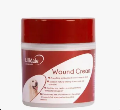 Lillidale Wound Cream 100g - Soothing antibacterial zinc oxide tea tree oil natural healing pet care.