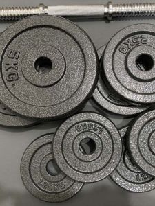 Home Gym Dumbbell Plate Cast Iron Painted Small Hole Barbell Plate Mens Fitness Weights Womens Home Exercise Iron Plates