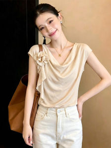 Shalldoer | French Luxury Ruffled Floral Sleeveless Blouse