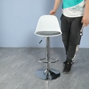 High bar chair bar stool height adjustable office home stainless steel rolling lift bar chair front desk high stool backrest bar chair swivel 80 cm bar high chair