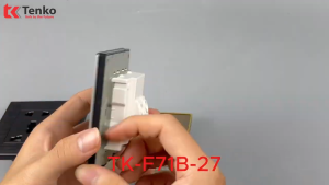 Trọn Bộ Công Tắc Và Ổ Cắm Mặt Nhôm Phay Tenko TK-F71B Xám Xước