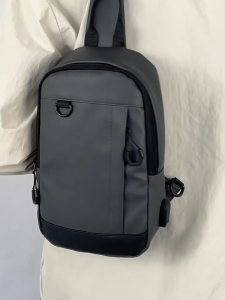 MENSPE Men Bag Fashion Chest Bag Mens Shoulder Bag USB Charging Hole Design Waterproof Crossbody Bag Large Capacity Street Bag Casual Bag Messenger Bag Travel Bag Business Bag