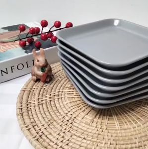 จานแบ่ง ขนาด 6 นิ้ว จานคุ้กกี้ จานใส่ขนม จานเค้ก จานเซรามิค เข้าไมโครเวฟได้ จานคาเฟ่