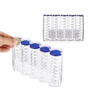 Portable Transparent Creative Euro Coin Box Creative Euro Currency Savings Box Change Storage Box Container Home Decoration
