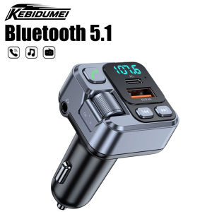 KEBIDUMEI HM101 Car Bluetooth Receiver FM Transmitter TYPE-C PD20W QC 3.0 Car Charger Digital Display Adapter Support AUX Audio