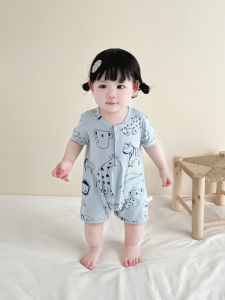 Cute Cartoon Baby Girl Summer Short Sleeve Cotton Romper Thin Cotton Baby Clothes Boys And Girls Can Wear Short Clothes for Crawling