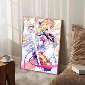 Kayou | Frameless 5D DIY Diamond Painting Kit S-Sailor M-Moon Cute Anime Art Full Drill Rhinestone Mosaic Wall Decor Gift for Adults