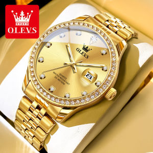 OLEVS Watch For Men Original Waterproof Casual Fashionable Watch Luminous calendar Gold watch Stainless Steel Jam Tangan Lelaki