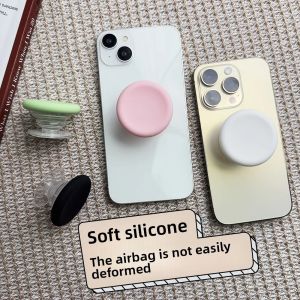 Retractable Desktop Folding Stick Mobile Phone Kickstand Cute Macaron Candy Silicone Mobile Phone Grip Stand Holder