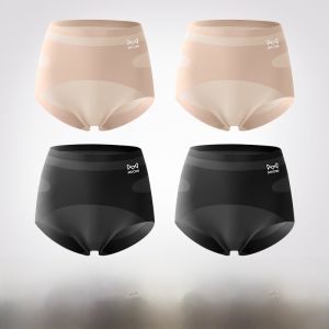 MiiOW | High Waist Abdomen Control Ice Silk Triangle Panties Womens Seamless Shaping Underwear Breathable Comfortable Youth Summer Briefs