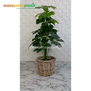 Pohon Hias Artificial Tanaman Imitasi Walisongo X12 Semi Latex Artificial Cover Keranjang Rotan Bulat Pajangan Balkon Aesthetic