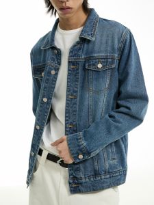 เสื้อแจ็คเก็ตยีนส์หลวมคอปกพับสีน้ำเงิน FUNKYFUN 2024AW สไตล์สตรีท เสื้อผ้าทำงานฤดูใบไม้ร่วง แจ็คเก็ตยีนส์