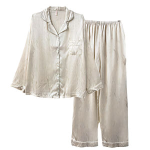 Miiow | MiiOW Ice Silk Sleepwear Womens Luxury Style Spring Autumn New Home Clothes Summer Outdoor Wear Long Sleeve Button Up Cardigan