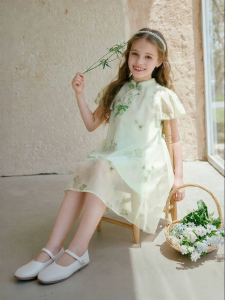 XIANGYING | New Chinese Style Summer Childrens Dress For Older Kids
