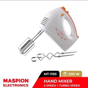 Hand Mixer Maspion – MT1193 ringan dan praktis digunakan memudahkan ibu ibu yang suka buat kue tahan panas kualiatas baagus