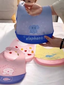 Baby Shine Celemek Makan Bayi Silikon Slabber Maka Bayi Bib Bayi Kartun Lucu