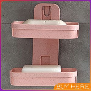 ที่วางสบู่ 2 ชั้น ติดผนัง กล่องสบู่ ชั้นวางของแบบติดผนัง ชั้นวางของพลาสติก Soap Box BUY HERE