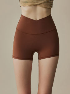 High Waist Cross V Shape Sports Shorts Women Summer Quick Dry Breathable Fitness Running Training Yoga Three Quarter Length Pants