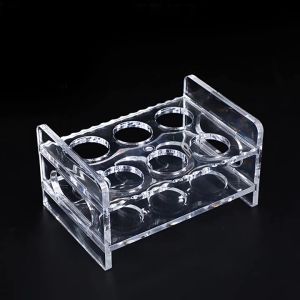 MU.HOME 6/8/12 หลุม Acrylic Cup Holder ที่วางแก้วช็อต วางแก้วเหล้า สีใสและสีดำ ช่อง รูกว้าง 4cm สำหรับปาร์ตี้บ้านบาร์ผู้ถือแก้ว