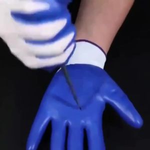 COD Local Delivery Nitrile Cotton Rubber Glove Anti Slip Oil Resistant Industry Working Latex Coated Sarung Tangan Getah Good Pet Shop