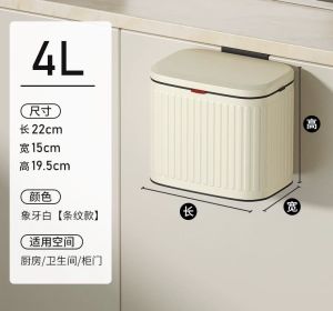 Thùng Rác Nhà Bếp Bằng Thép Không Gỉ Vintage Cream Màu Treo Lên Trên Đậy Nắp Thùng Đựng Rác Nhà Bếp Dùng Cho Gia Đình