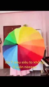 Ô Dù Trong Suốt Tự Bật Dù 7 Màu Siêu To Khổng Lồ
