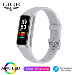 LIGE | LIGE Fitness Bracelet Heart Rate Blood Oxygen Temperature Monitor Pedometer Sleep Tracker Call Reminder Multi Sports Smart Watch